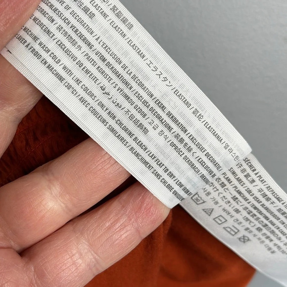 HOLLISTER Rusty Burnt Orange Strapless Tube Top Cropped Smock Peplum Size M - Picture 8 of 10